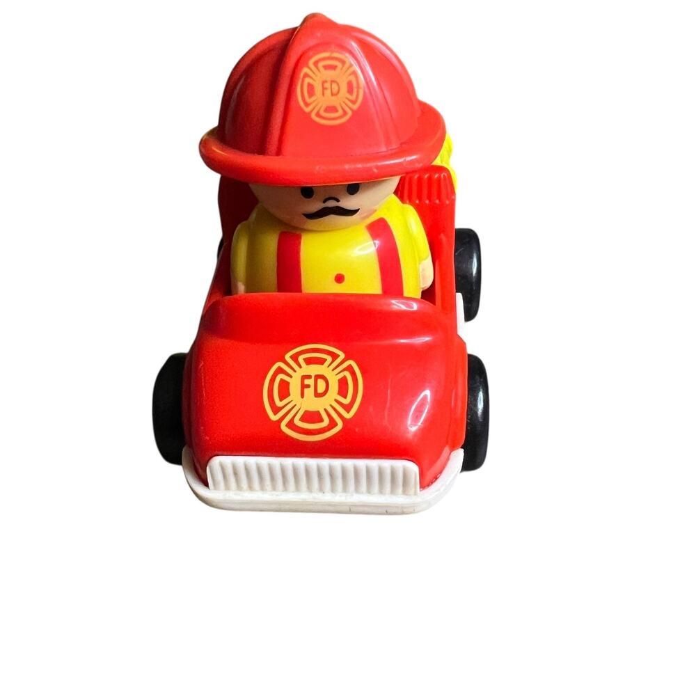 Shelcore Vintage Fire Truck Toy with Fireman Figure‎ Red Rescue Vehicle Ladder